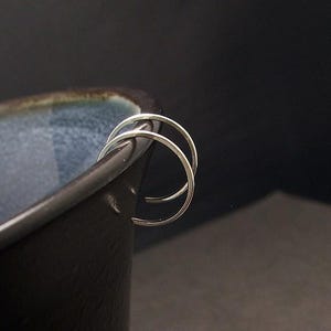 Tiny Silver Hoop Earrings, Delicate Sterling Silver Mini Hoop Earrings - 0.5 Inch Thin Sleek Everyday Jewelry