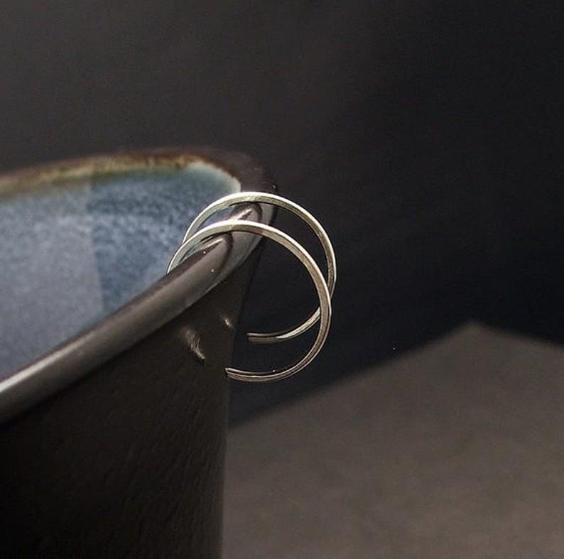 Tiny Silver Hoop Earrings, Delicate Sterling Silver Mini Hoop Earrings - 0.5 Inch Thin Sleek Everyday Jewelry