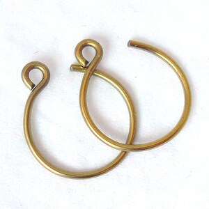 Tiny Yellow Niobium Hoop Earrings Golden Backward Hoops Hypoallergenic Lightweight Everyday Jewelry Present for Her