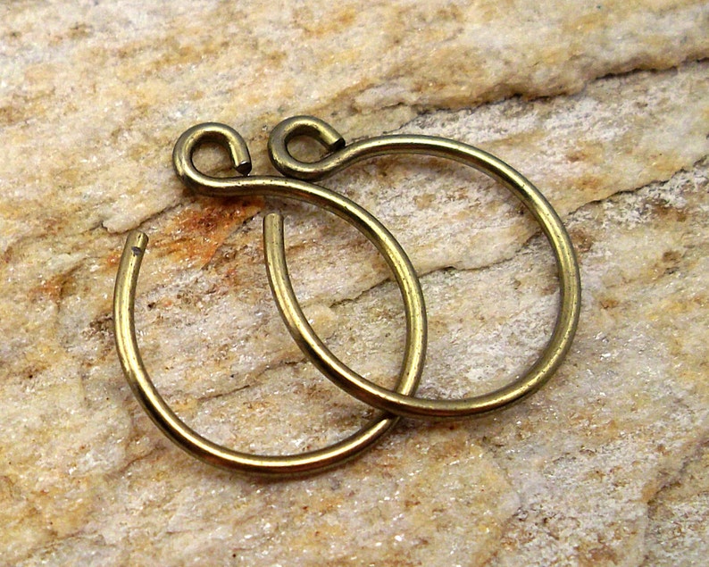 Tiny Yellow Niobium Hoop Earrings Golden Backward Hoops Hypoallergenic Lightweight Everyday Jewelry Present for Her