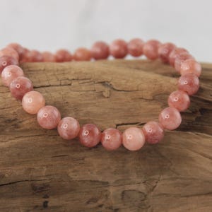 Handmade Sunstone Bracelet, Positive Energy Bracelet, Beaded Stacking Bracelets, Sun Stone Stretch Bracelet, Stone Jewelry Crystal Bracelets