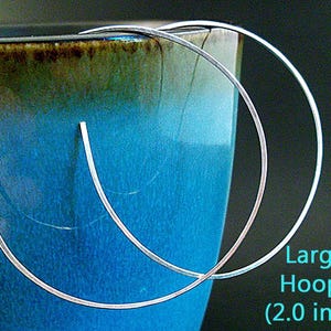Large Sterling Silver Hoop Earrings | Thin Hoop Earrings