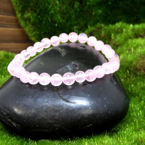 Rose Quartz, Pink Quartz Bracelet, Self Love Bracelet, Positive Energy Bracelet, Acceptance and Unconditional Love Symbol, Libra Taurus Gift image 6