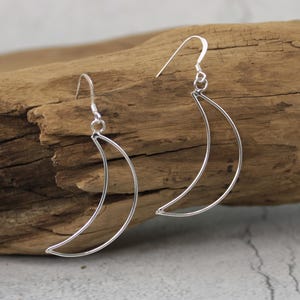 Cosmic Earrings | Crescent Half Moon Earrings | Silver Moon Phase Earrings