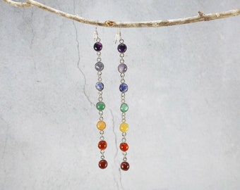 Shoulder Duster Rainbow Earrings