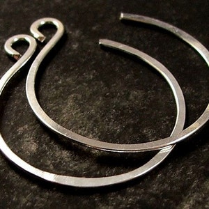 Small Silver Hoop Earrings, Thin Reverse Hoop Earrings image 2