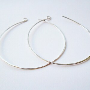 Large Sterling Silver Hoop Earrings immagine 3