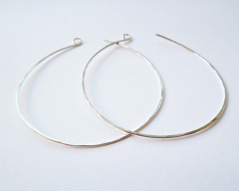 Large Sterling Silver Hoop Earrings | Thin Hoop Earrings