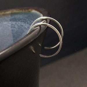 Tiny Silver Hoop Earrings, Delicate Sterling Silver Mini Hoop Earrings - 0.5 Inch Thin Sleek Everyday Jewelry