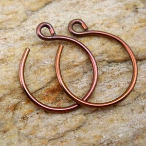 Tiny Pink Niobium Hoop Earrings Rose Pink Backward Hoops Hypoallergenic Lightweight Everyday Jewelry Gift for Her