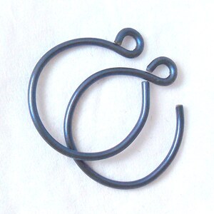 Tiny Blue Niobium Hoop Earrings Cobalt Blue Backward Hoops Hypoallergenic Lightweight Everyday Jewelry Gift for Her