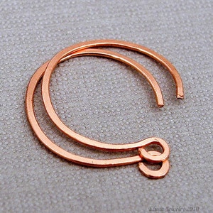 Tiny Reverse Copper Hoop Earrings image 4