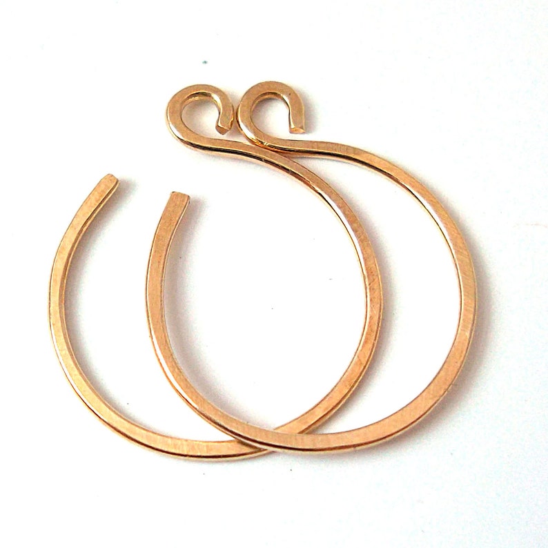 Tiny Gold Hoop Earrings, reverse hoop earrings, 14k Gold-Filled, simple classic minimalist, 1/2 inch hoops image 3