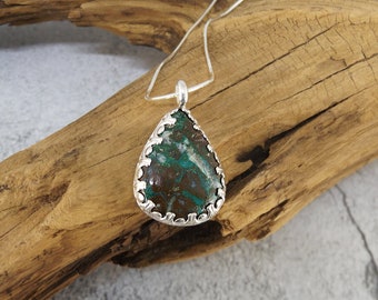 Sterling Silver Chrysocolla Pendant Necklace