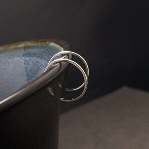 Tiny Silver Hoop Earrings, Delicate Sterling Silver Mini Hoop Earrings - 0.5 Inch Thin Sleek Everyday Jewelry