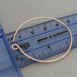 Large Copper Hoop Earrings Reverse Hoop Design Comfortable Earrings Handmade Jewelry image 3