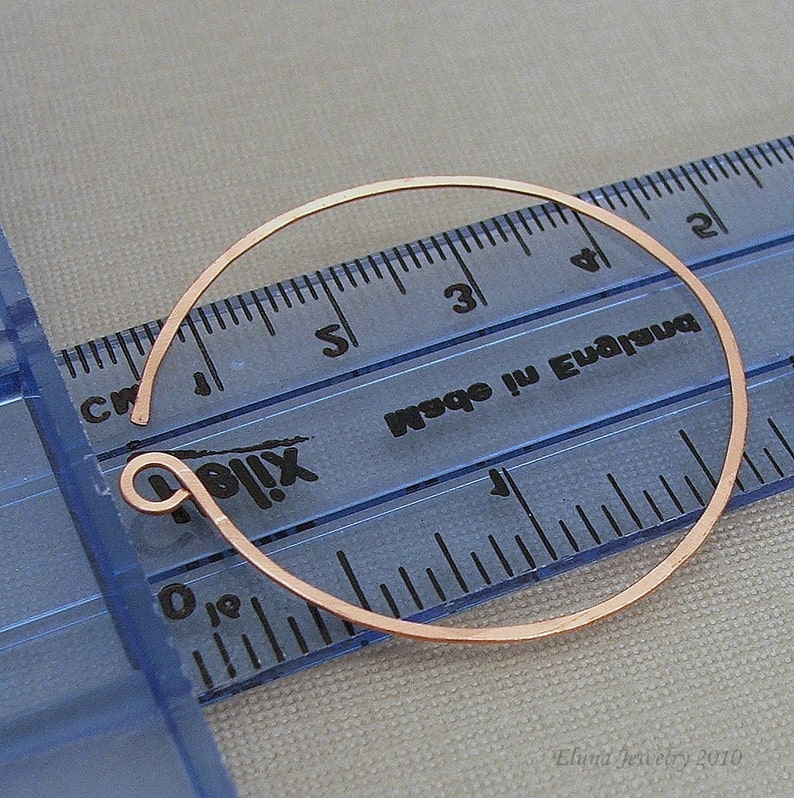 Large Copper Hoop Earrings Reverse Hoop Design Comfortable Earrings Handmade Jewelry image 3
