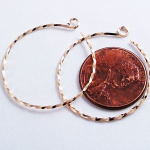 Gold Hoop Earrings, Twisted Gold Reverse Hoops, Small or Tiny image 3