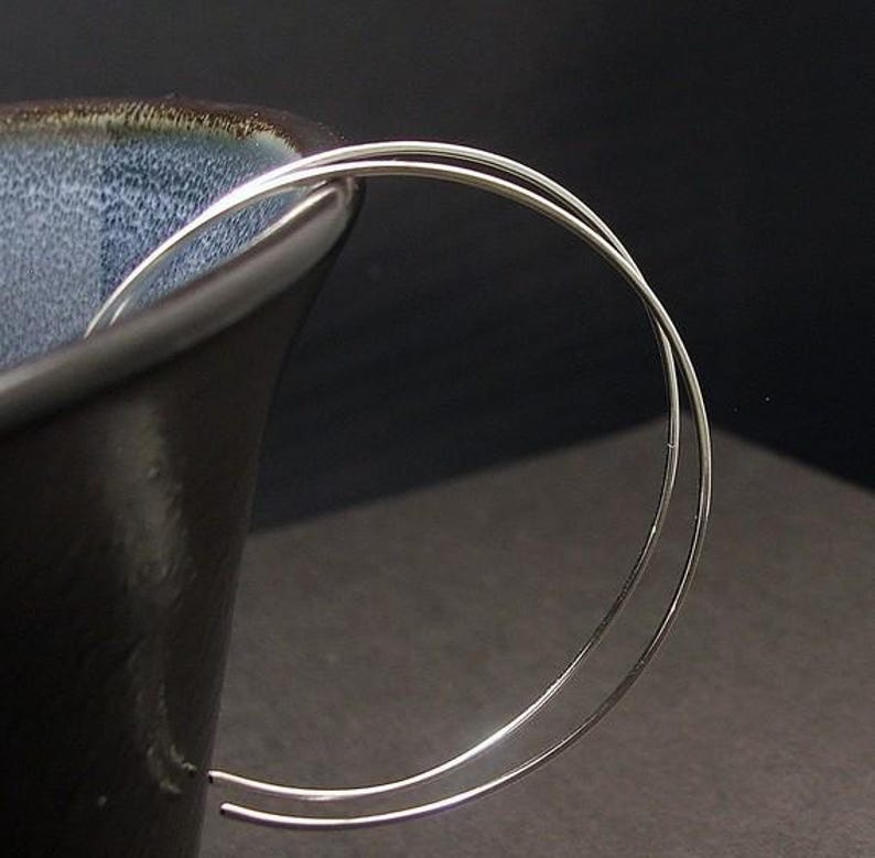 Large Sterling Silver Hoop Earrings | Thin Hoop Earrings