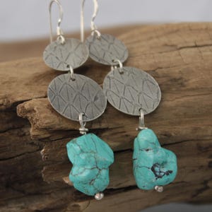Sterling Silver Snakeskin Earrings – Turquoise Gemstone Drops, Nature-Inspired Dangle Jewelry, Reptile Lover Gift for Her