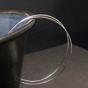 Large Sterling Silver Hoop Earrings, 2.0 inch Silver Hoop Earrings image 3