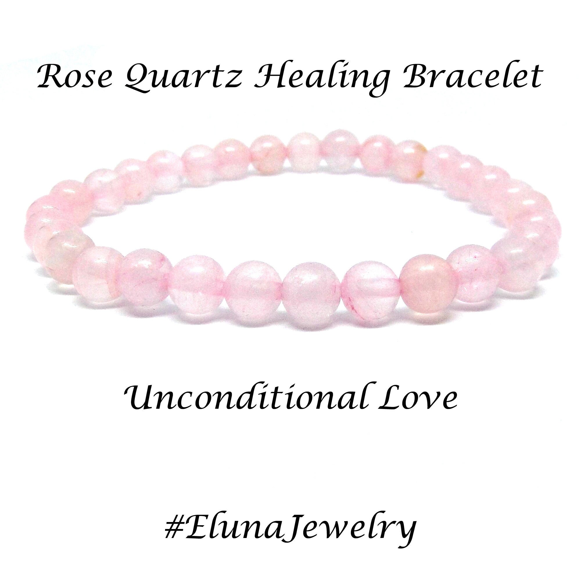 Rose quartz - crystal beaded bracelet for love - healing crystals and stones