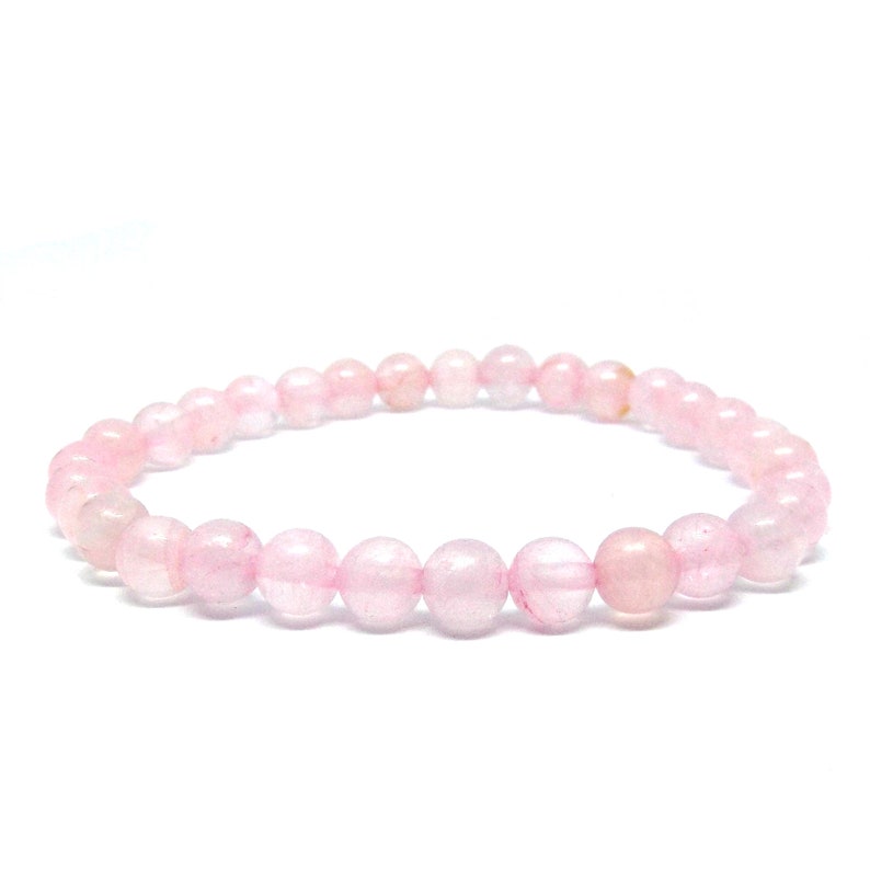 Rose Quartz, Pink Quartz Bracelet, Self Love Bracelet, Positive Energy Bracelet, Acceptance and Unconditional Love Symbol, Libra Taurus Gift image 2