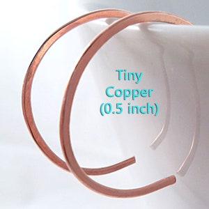 Tiny Reverse Copper Hoop Earrings image 5