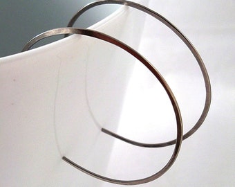 Niobium Earrings, Thin Hoop Earrings, Medium Sized Hypoallergenic Hoop Earrings for Her, Timeless Birthday Present Idea