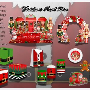Customizable HOLIDAY STORE FRONT  Theme Party Templates Editable Canva Digital Download Party Backdrop| Arch Wall| Party Bundles