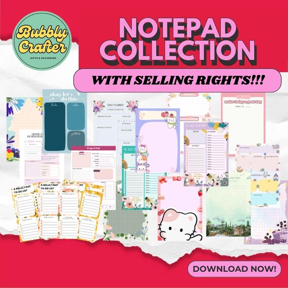 Resell Rights Notepad Collection | Printable Planner Templates (Digital Download)