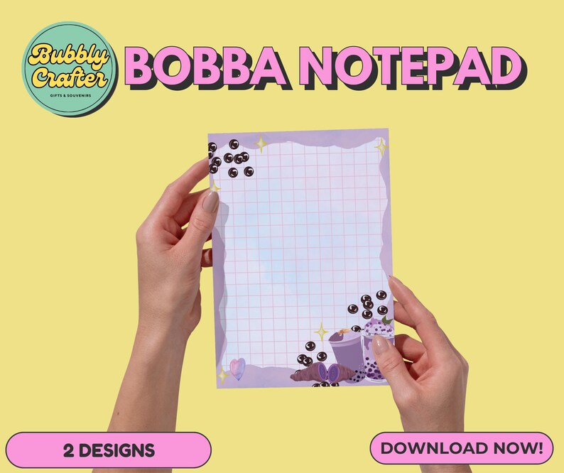 Printable Bobba Notepad – Canva Editable (2 Designs) - Etsy Australia