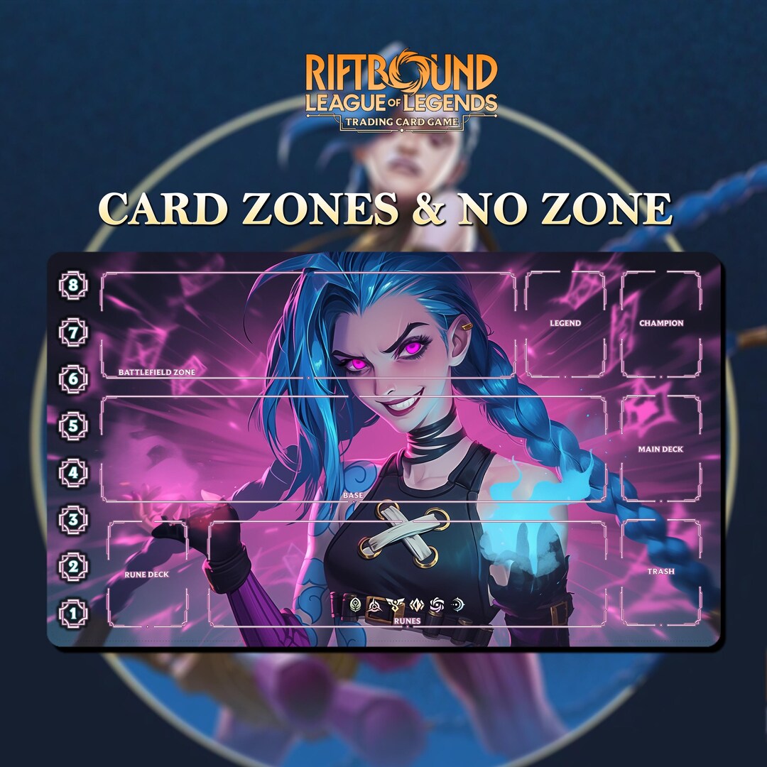 Riftbound JINX V2 Playmat - Collectible Card Game - 24 X 14 Inches (600 ...