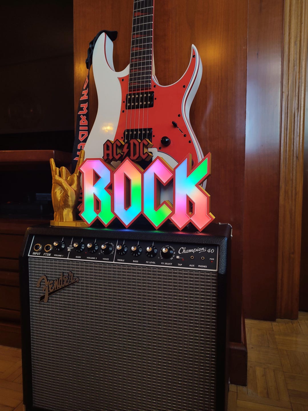 Rock & ACDC LED Sign - Custom 80s Decor | RGB Sign - Etsy