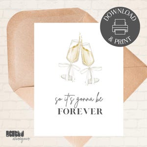Tarjeta de boda/compromiso - Descarga digital instantánea