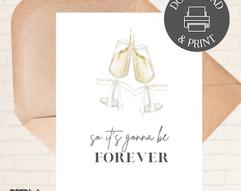 Carte de mariage / fiançailles - téléchargement numérique instantané