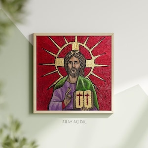 Jesus with Bible  | Handmade Oil Painting
