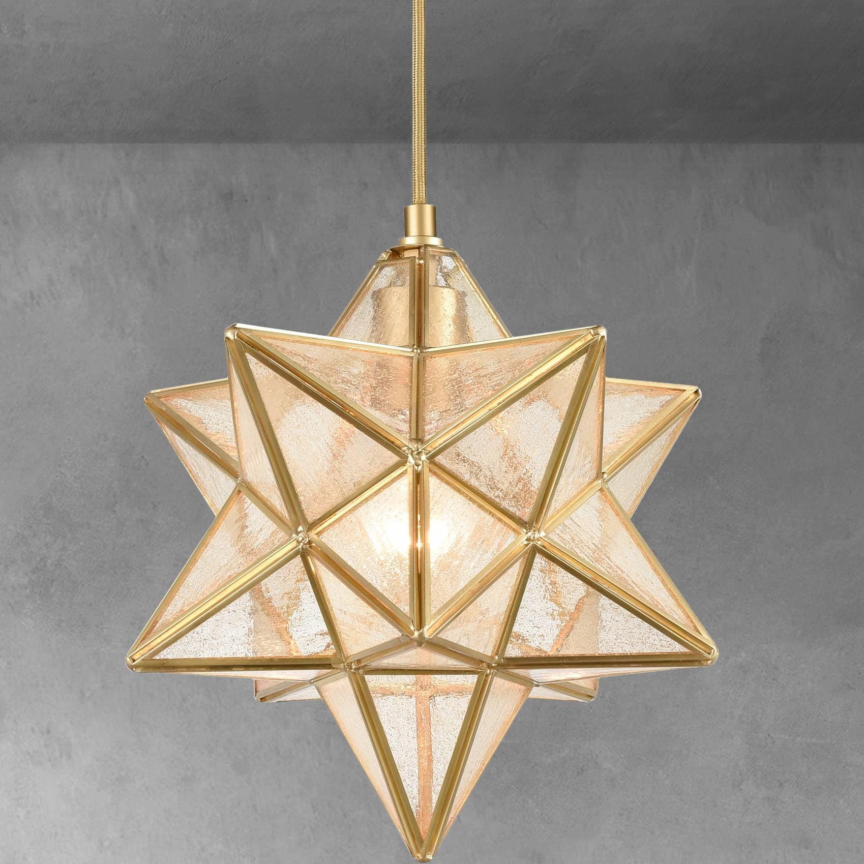 DANSEER Brass Moravian Star Light Flush Mount Ceiling Light