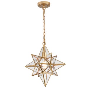 Portofino Moravian Star Pendant Lights Clear Glass Shade 16-Inches image 2