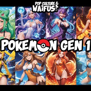Ultimative Waifu Pokémon-Sammlung: 151 Schönheiten der ersten Generation - Sofortiger Download, druckfertige PDFs