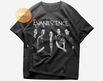 Vintage Y2k Evanescence American Rock Band Black Medium T Shirt