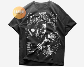 Vintage Dracula Hemd | Halloween-Horrorfilm-Shirt | Unisex T-Shirt aus 100% Baumwolle