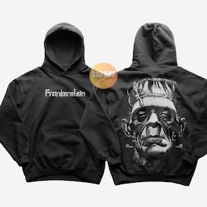 Moletom com capuz vintage do Frankenstein | Clássico de terror unissex
