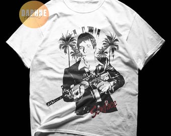 Vintage Scarface T-shirt: Tony Montana 'The World Is Yours' uniseks T-shirt