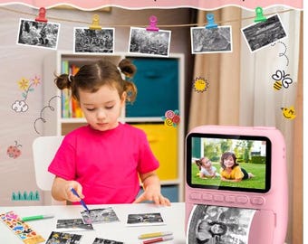 Kids Instant Print Camera (3.0&quot; HD 32MP, 1080P Video, 3 Rolls of Printer Paper) – Perfect Photography Gift for Kids Ages 6-12