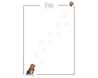 ノートブック、メモ帳、メモ、ノートレット、犬の文房具、印刷可能、バンドル、犬をテーマにした、犬好き