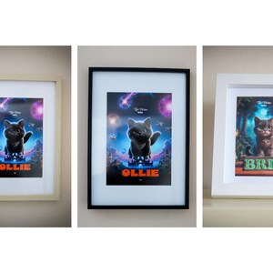 Large Framed Custom AI-designed pet Portrait, Disney-Inspired