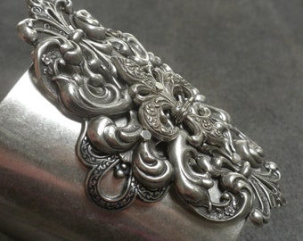 Wide Silver Bohemian Cuff Bracelet Boho Chic Jewelry