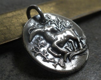 Capricorn Zodiac Astrology Jewelry  Silver Pendant