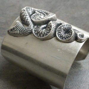 Silver Statement Cuff Snake Bracelet image 1